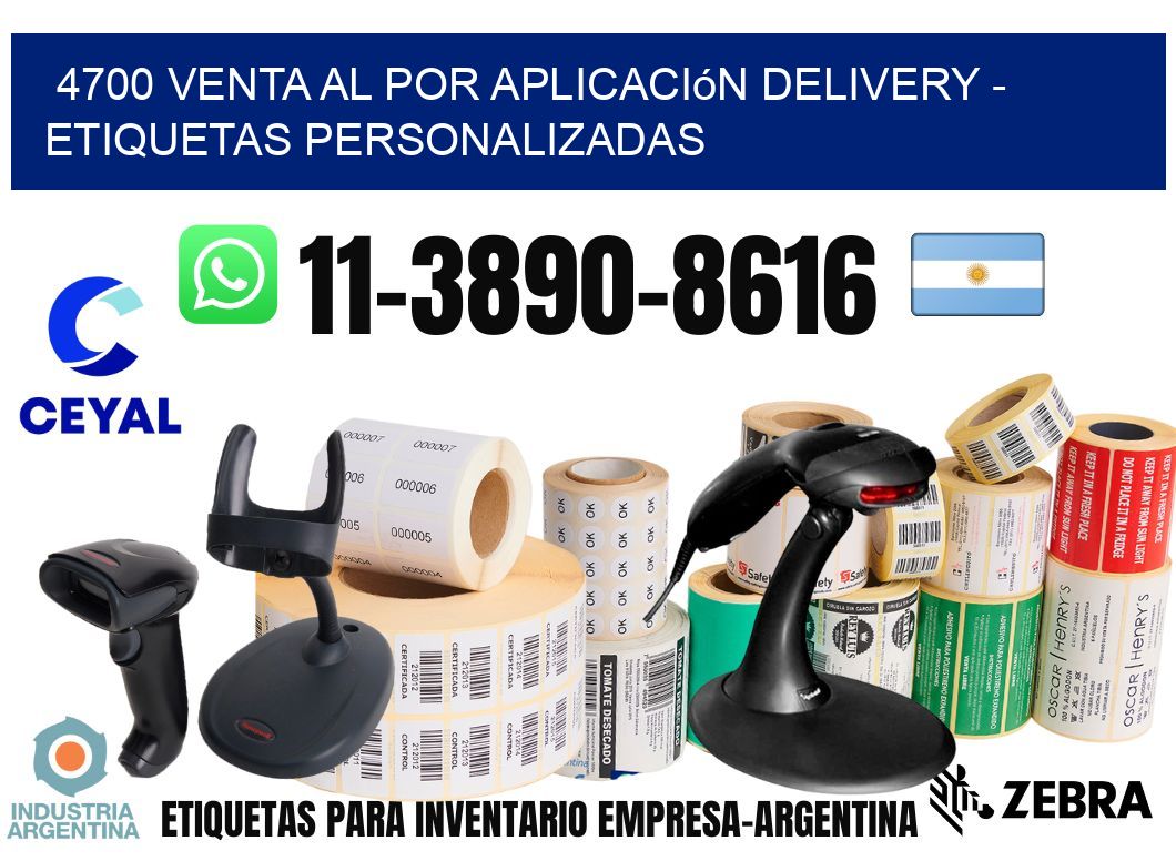 4700 Venta al Por Aplicación delivery - Etiquetas Personalizadas