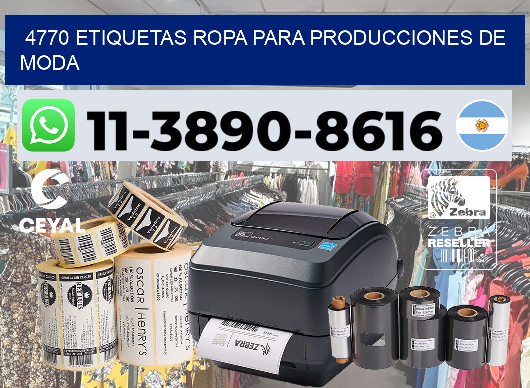 4770 Etiquetas ropa para producciones de moda