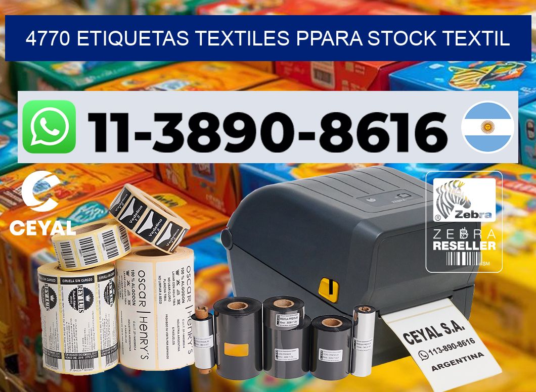 4770 Etiquetas textiles ppara stock textil