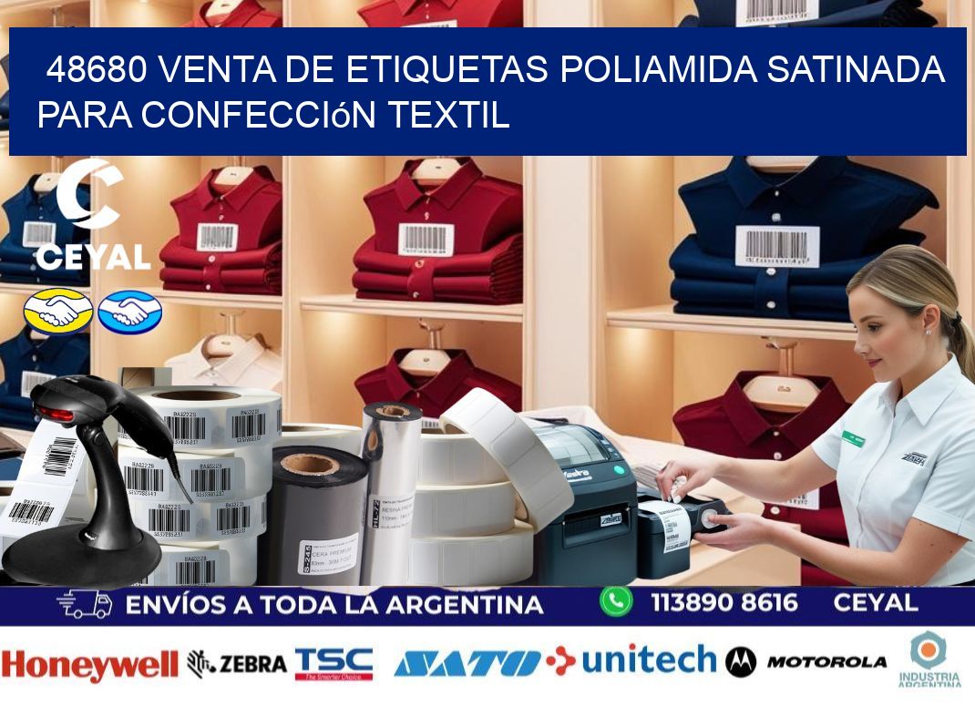 48680 venta de etiquetas poliamida satinada para confección textil