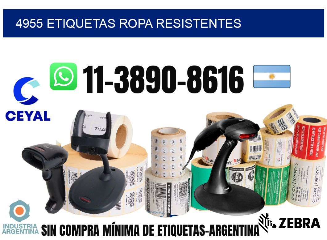 4955 Etiquetas ropa resistentes