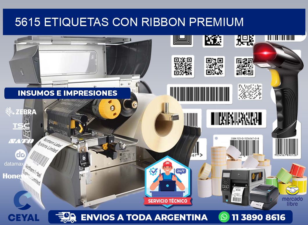 5615 etiquetas con ribbon premium