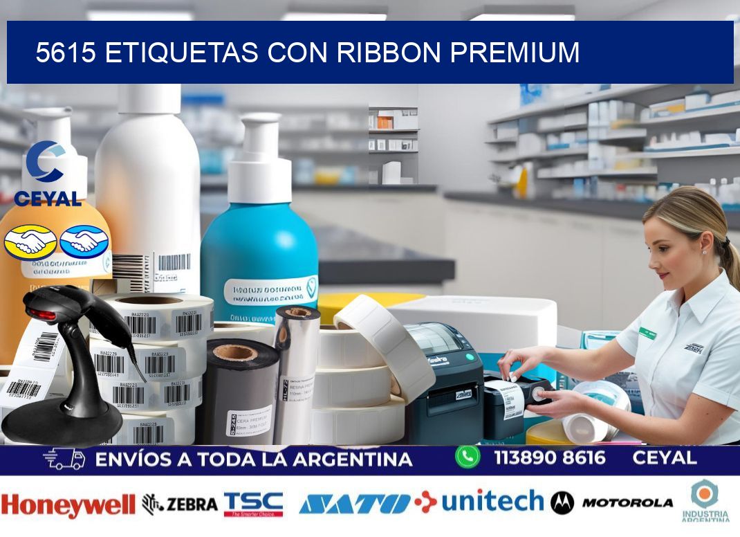 5615 etiquetas con ribbon premium