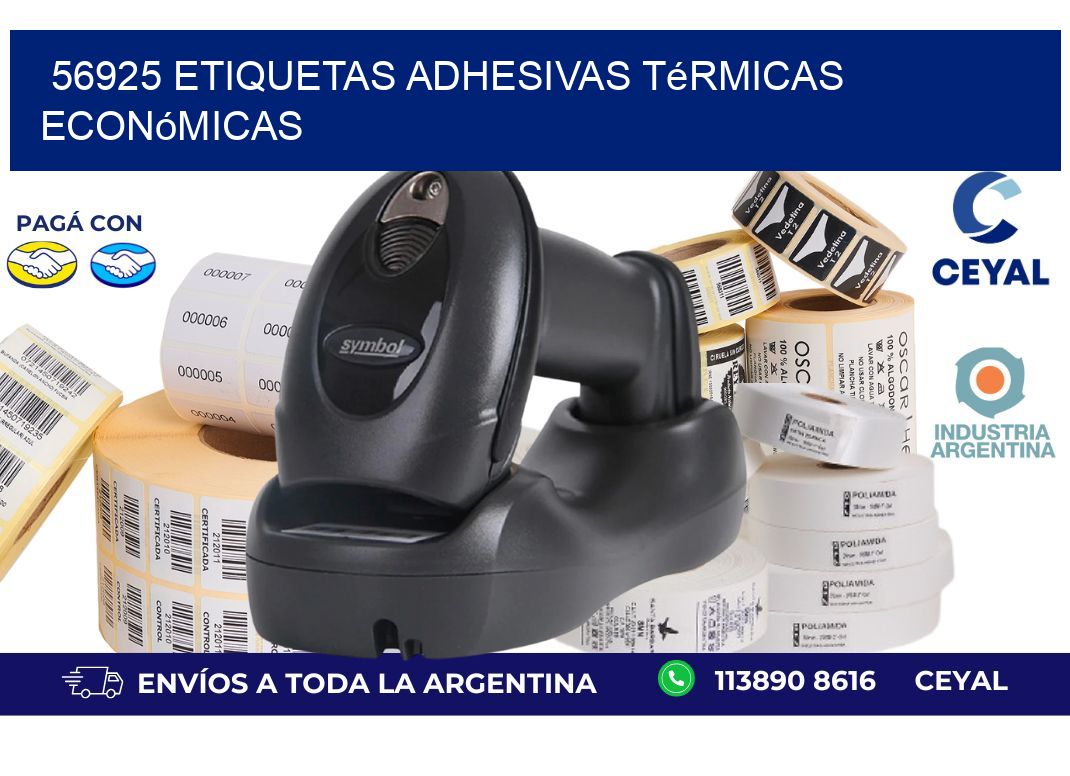 56925 etiquetas adhesivas térmicas económicas
