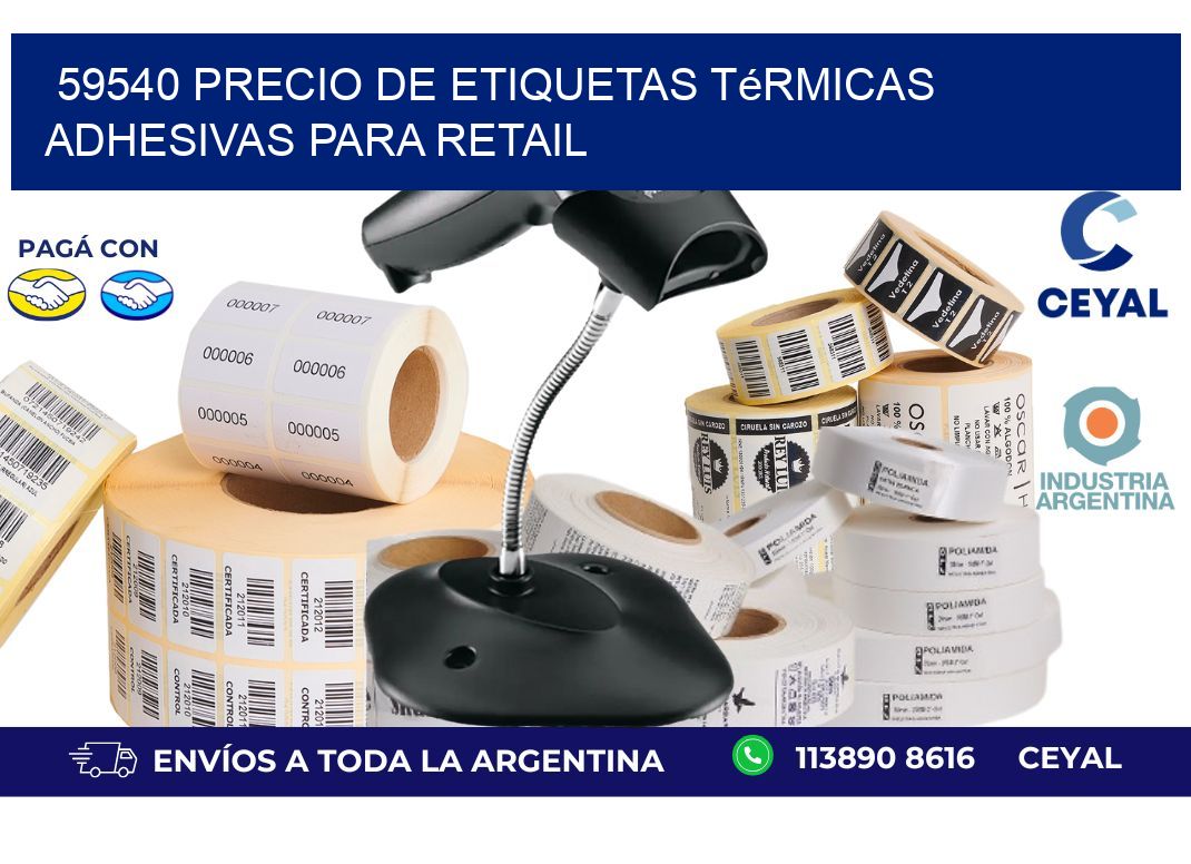 59540 precio de etiquetas térmicas adhesivas para retail