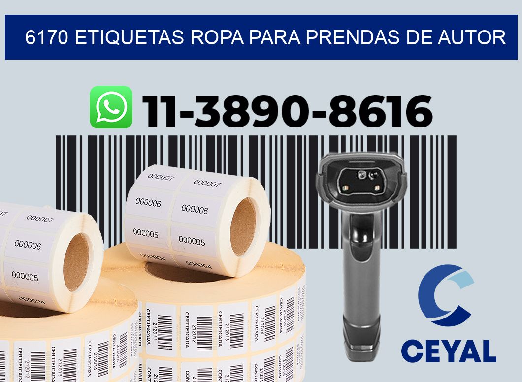6170 Etiquetas ropa para prendas de autor