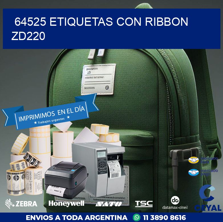 64525 etiquetas con ribbon zd220
