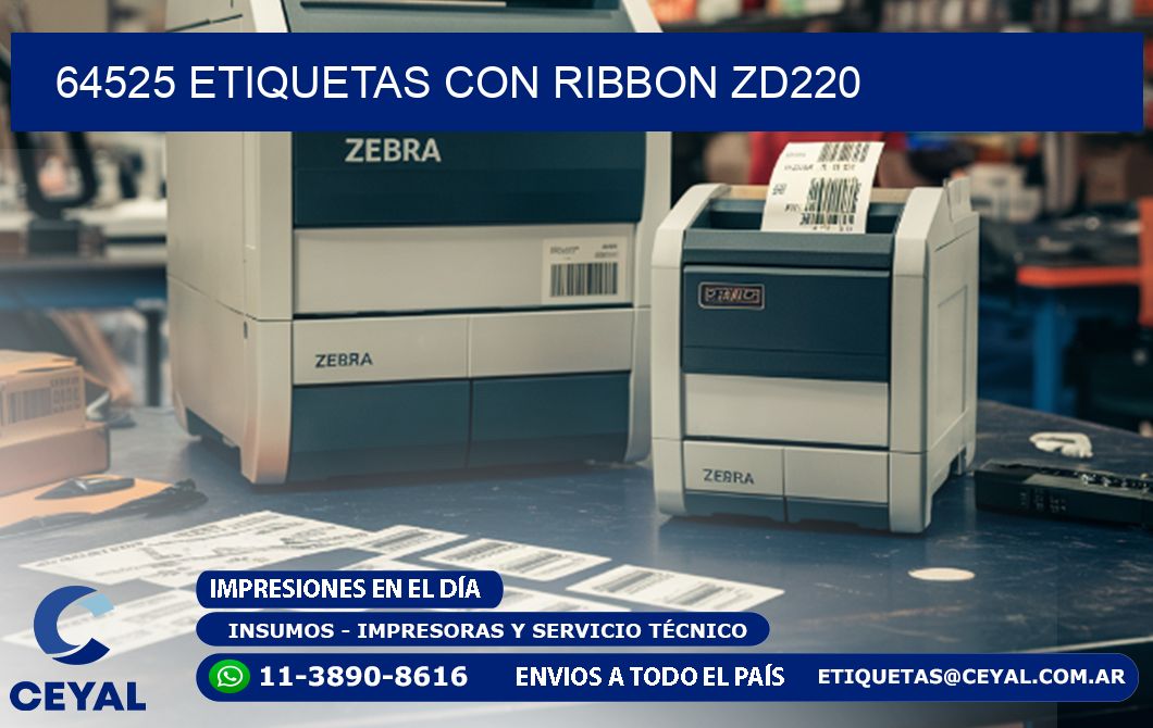 64525 etiquetas con ribbon zd220