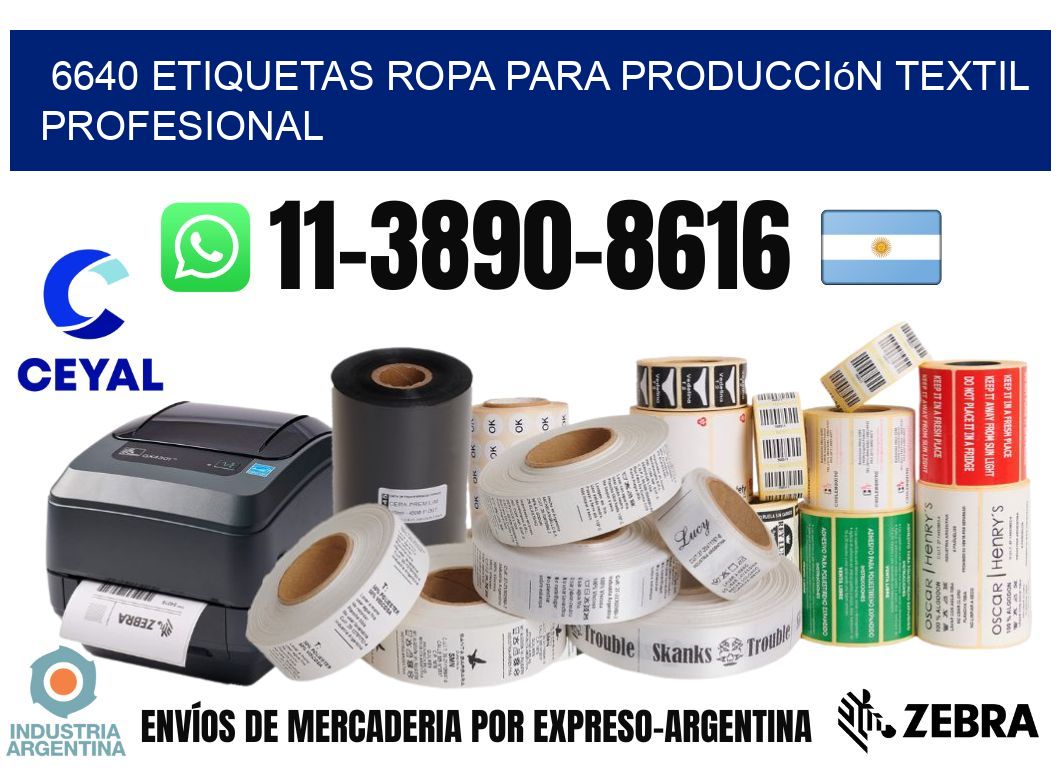 6640 Etiquetas ropa para producción textil profesional