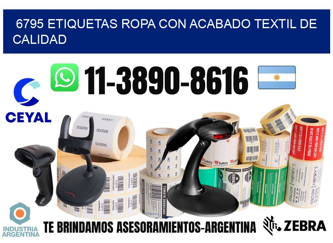 6795 Etiquetas ropa con acabado textil de calidad