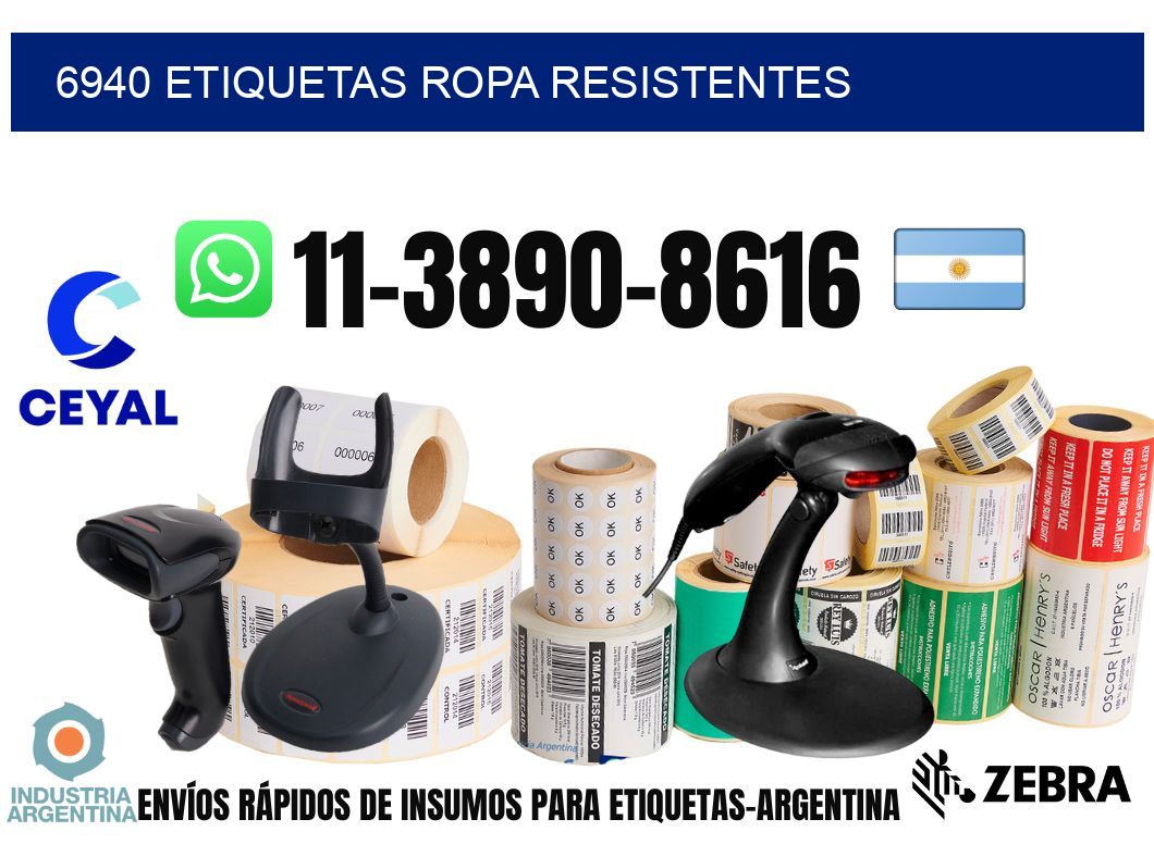6940 Etiquetas ropa resistentes