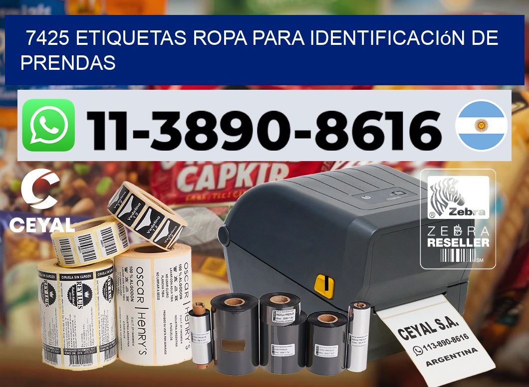 7425 Etiquetas ropa para identificación de prendas
