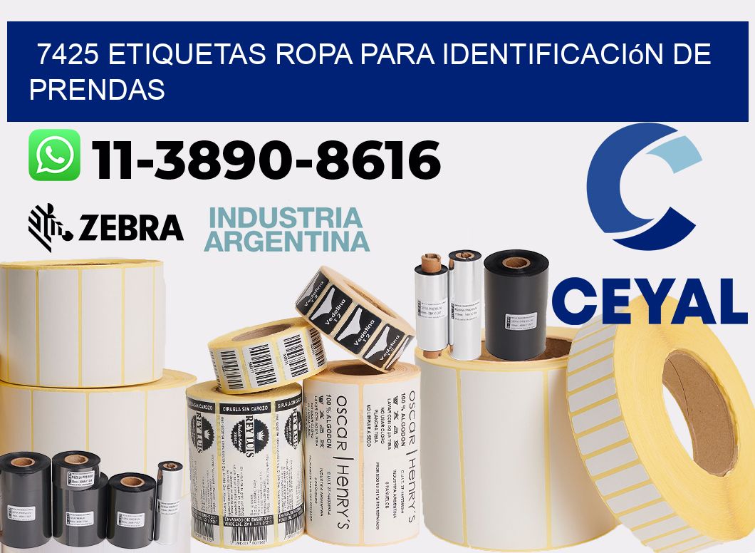 7425 Etiquetas ropa para identificación de prendas