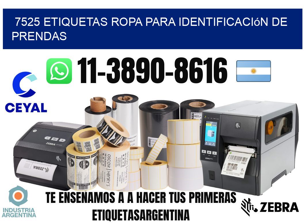 7525 Etiquetas ropa para identificación de prendas