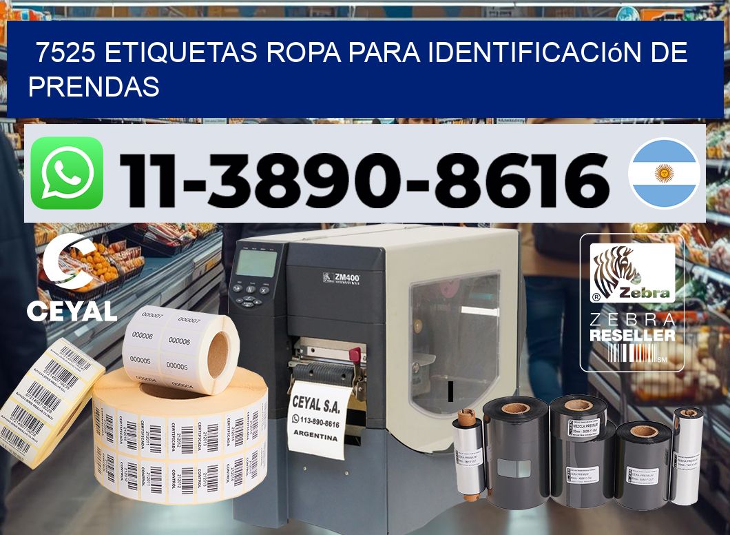 7525 Etiquetas ropa para identificación de prendas