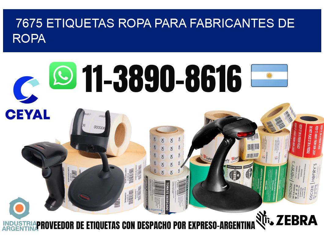 7675 Etiquetas ropa para fabricantes de ropa