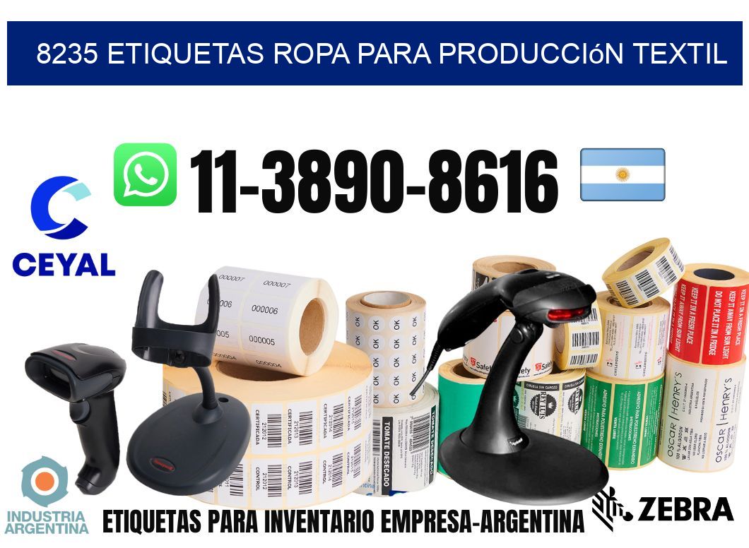 8235 Etiquetas ropa para producción textil