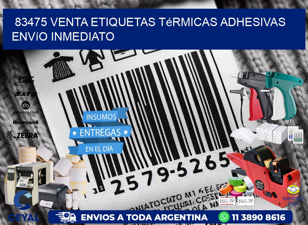 83475 venta etiquetas térmicas adhesivas envío inmediato