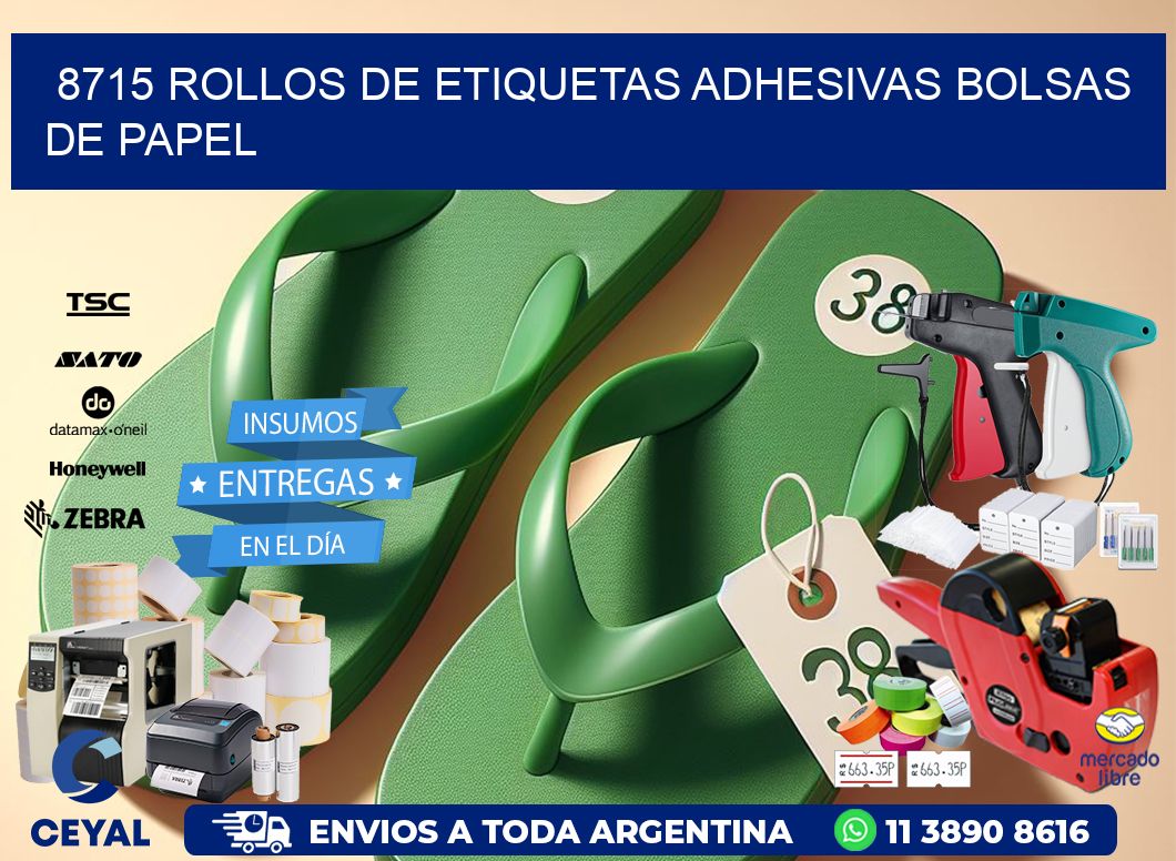 8715 rollos de etiquetas adhesivas bolsas de papel