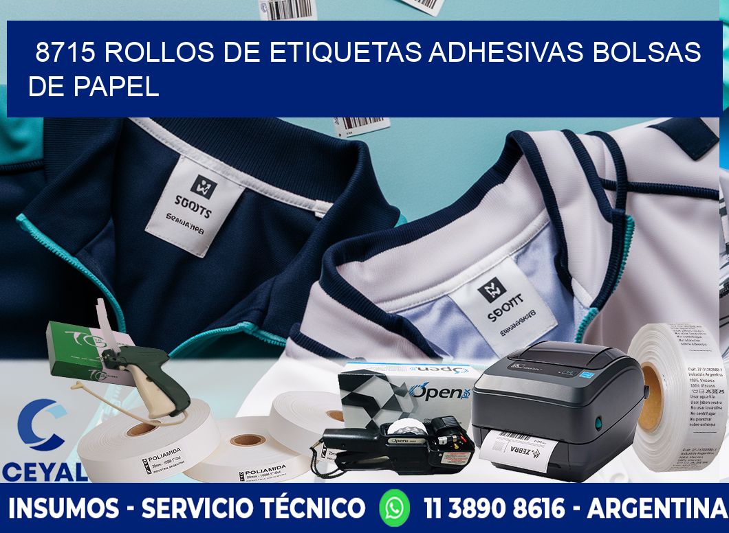 8715 rollos de etiquetas adhesivas bolsas de papel