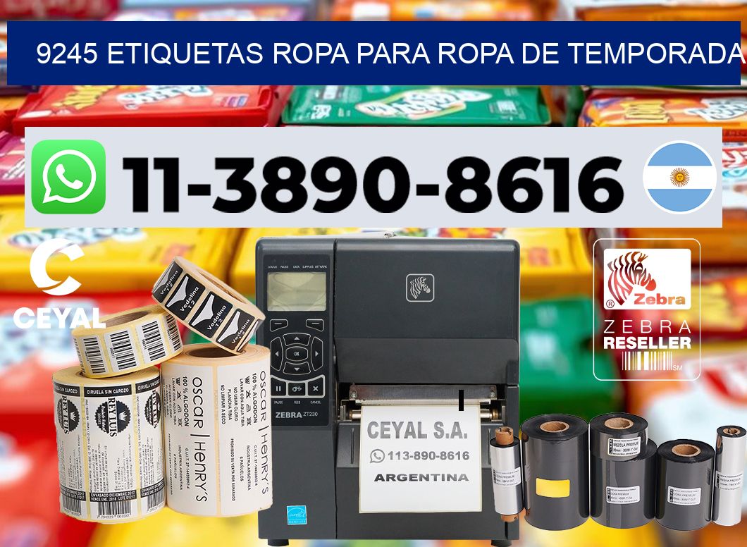 9245 Etiquetas ropa para ropa de temporada