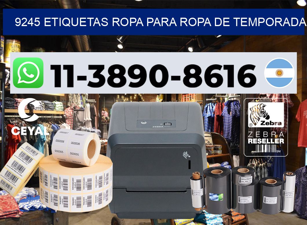 9245 Etiquetas ropa para ropa de temporada