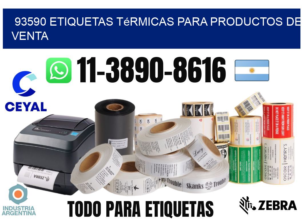 93590 etiquetas térmicas para productos de venta
