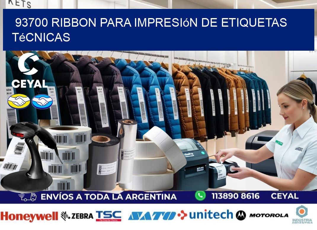 93700 ribbon para impresión de etiquetas técnicas