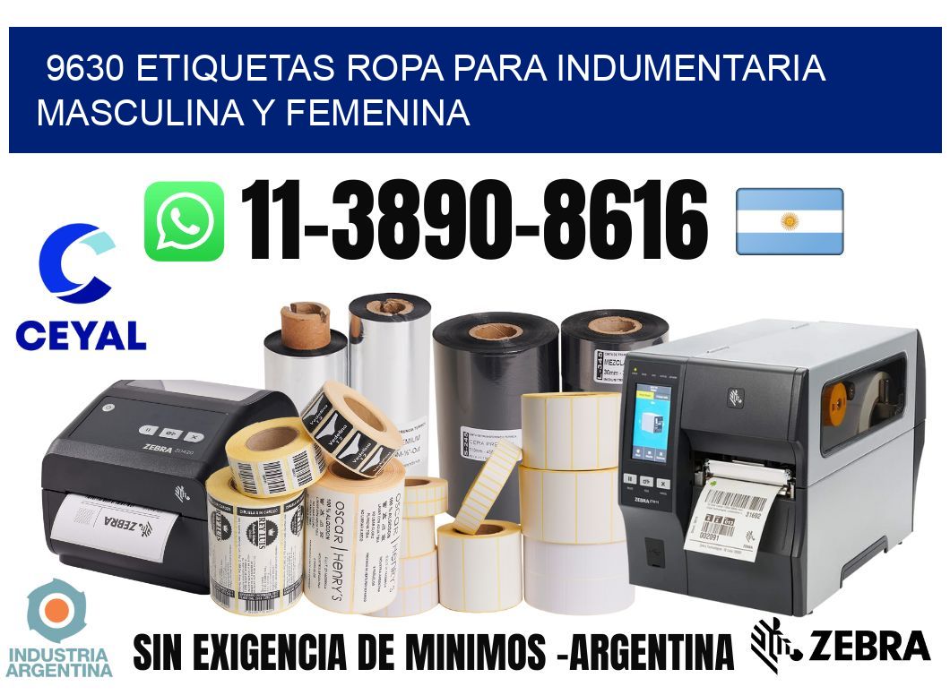 9630 Etiquetas ropa para indumentaria masculina y femenina