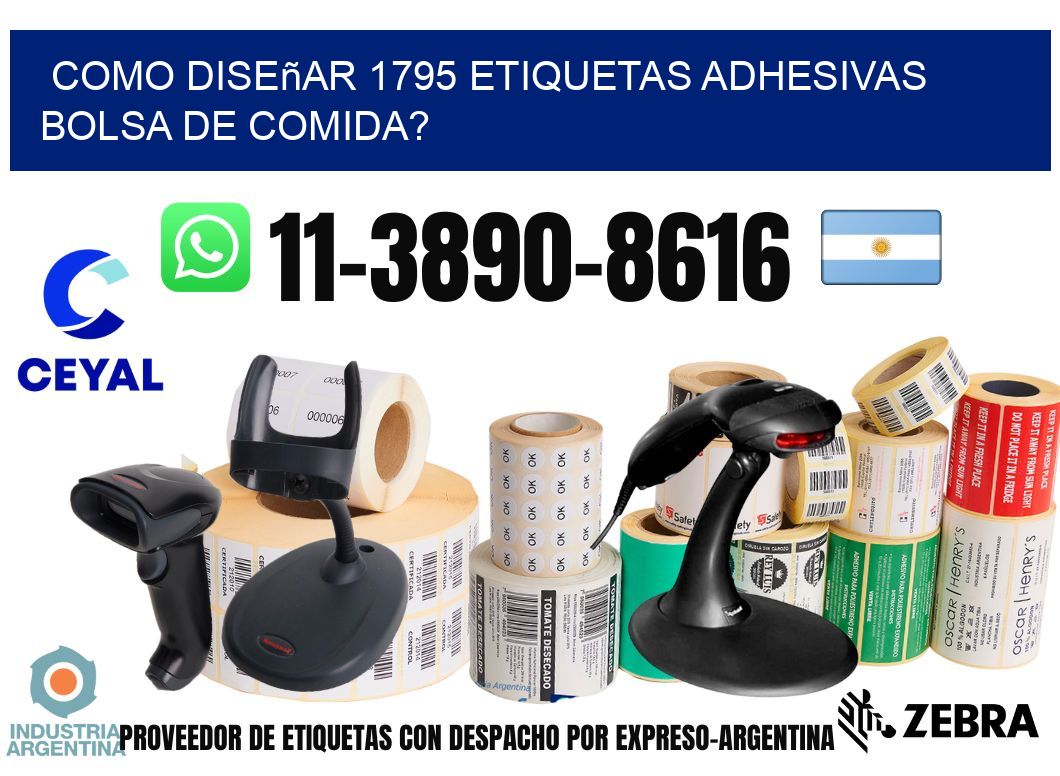 como diseñar 1795 etiquetas adhesivas bolsa de comida?