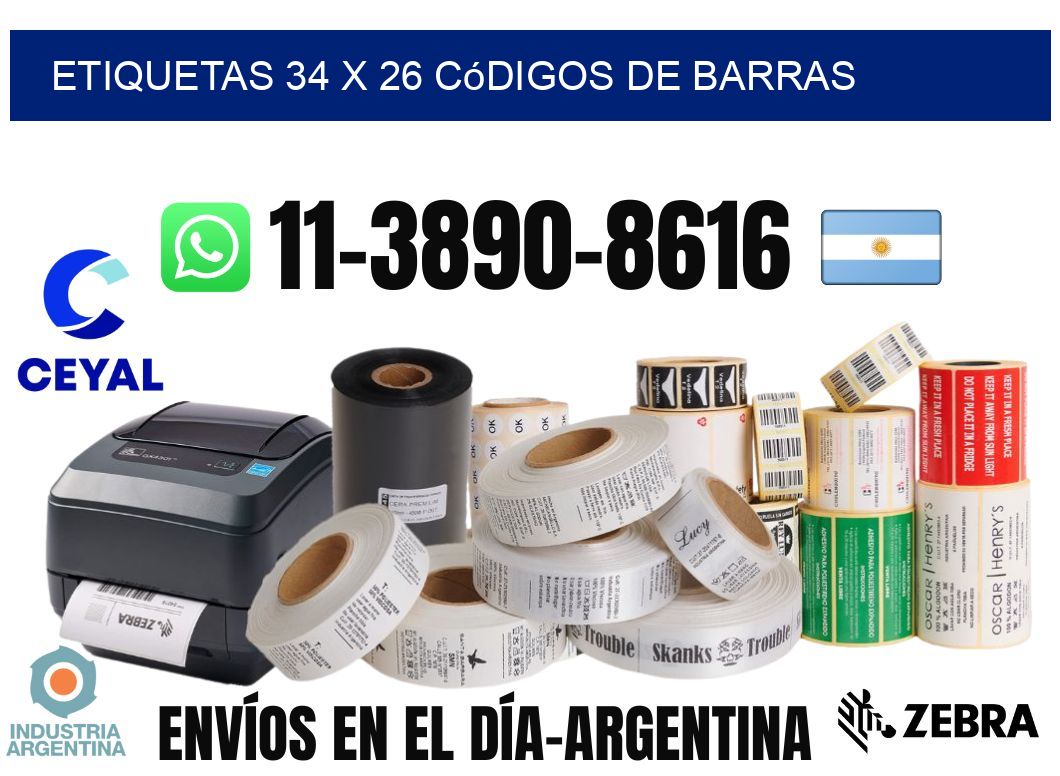 etiquetas 34 x 26 códigos de barras
