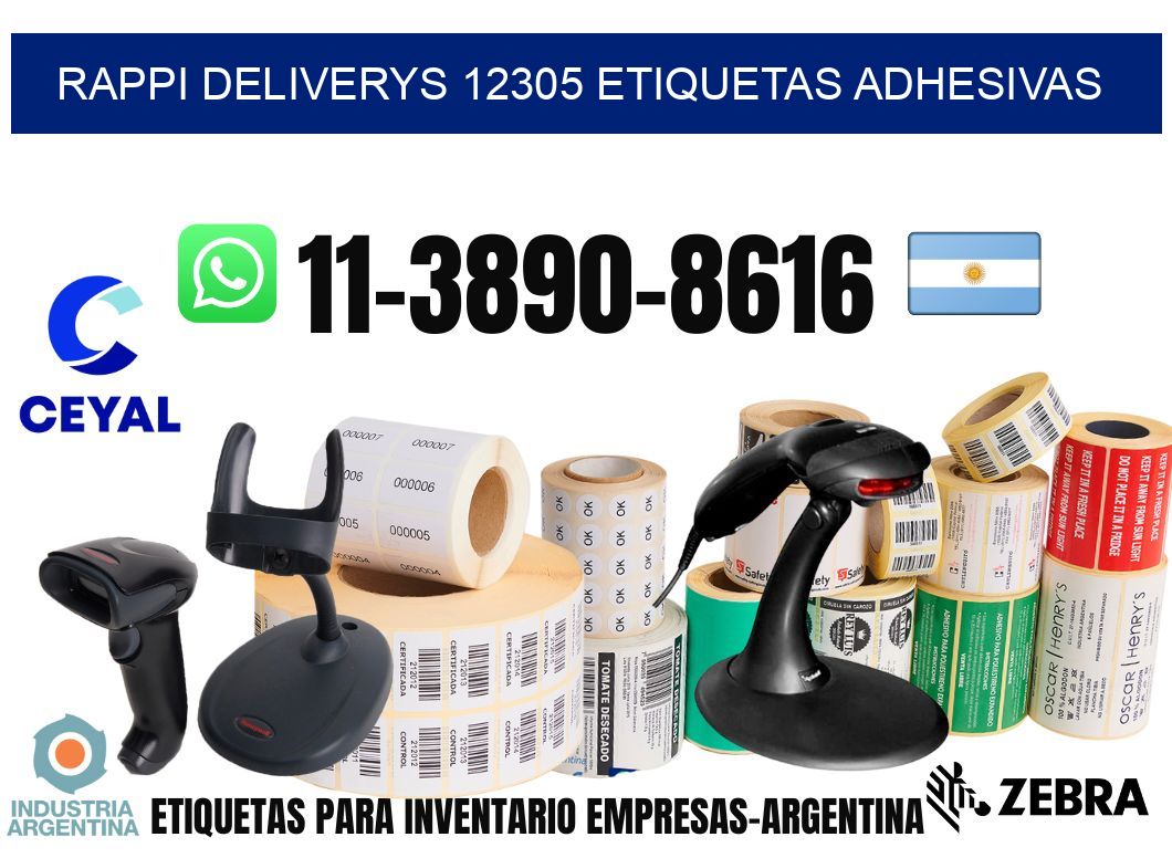 rappi deliverys 12305 etiquetas adhesivas