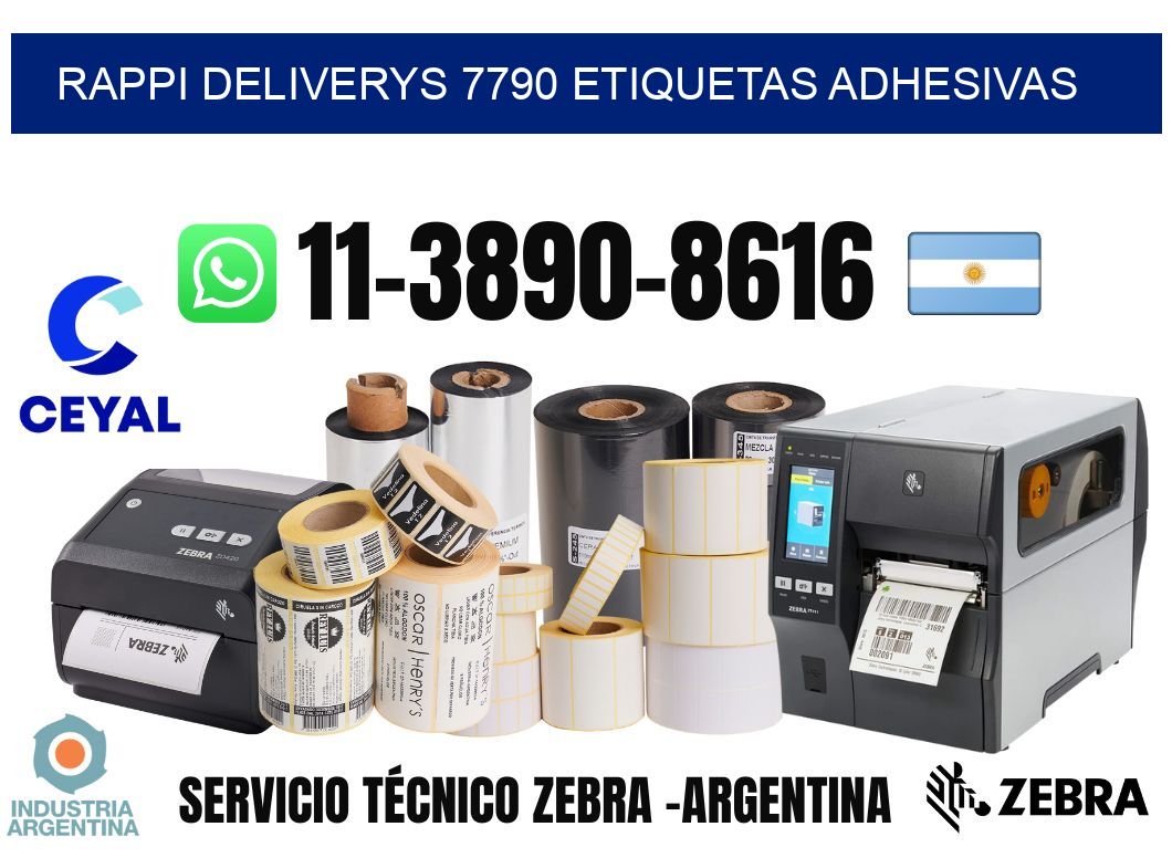 rappi deliverys 7790 etiquetas adhesivas