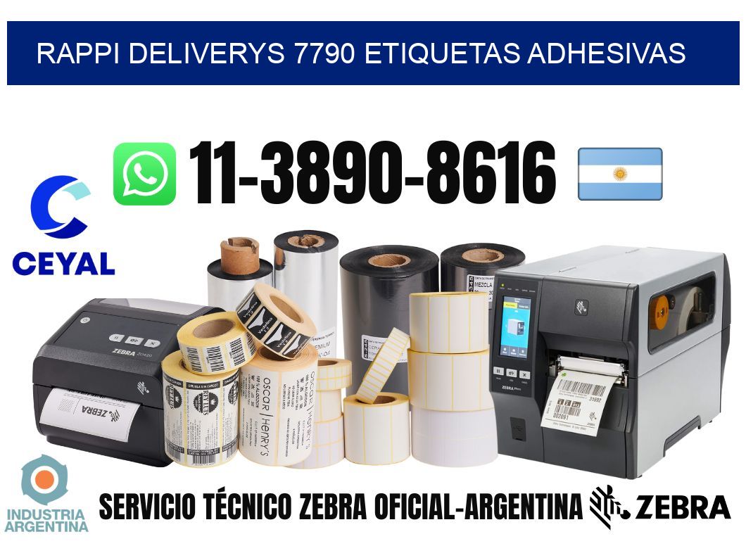 rappi deliverys 7790 etiquetas adhesivas
