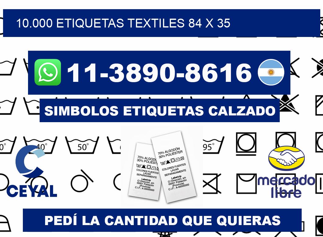 10.000 ETIQUETAS TEXTILES 84 x 35