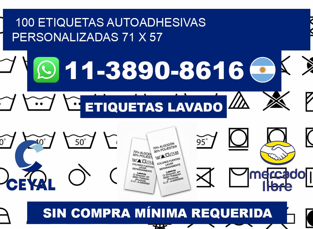 100 Etiquetas autoadhesivas personalizadas 71 x 57