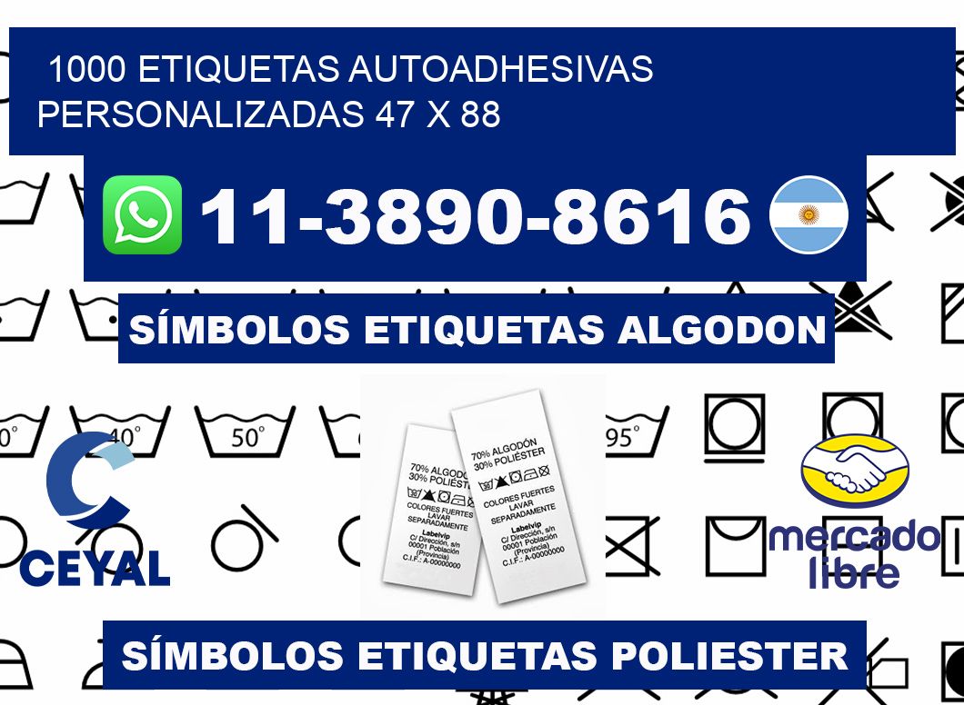 1000 Etiquetas autoadhesivas personalizadas 47 x 88