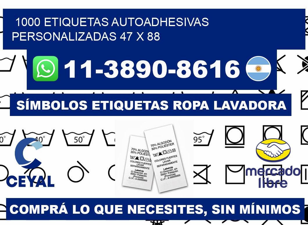 1000 Etiquetas autoadhesivas personalizadas 47 x 88