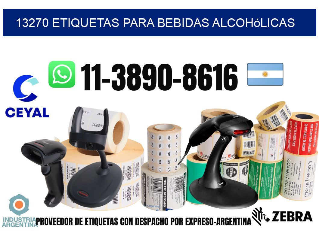 13270 Etiquetas para bebidas alcohólicas