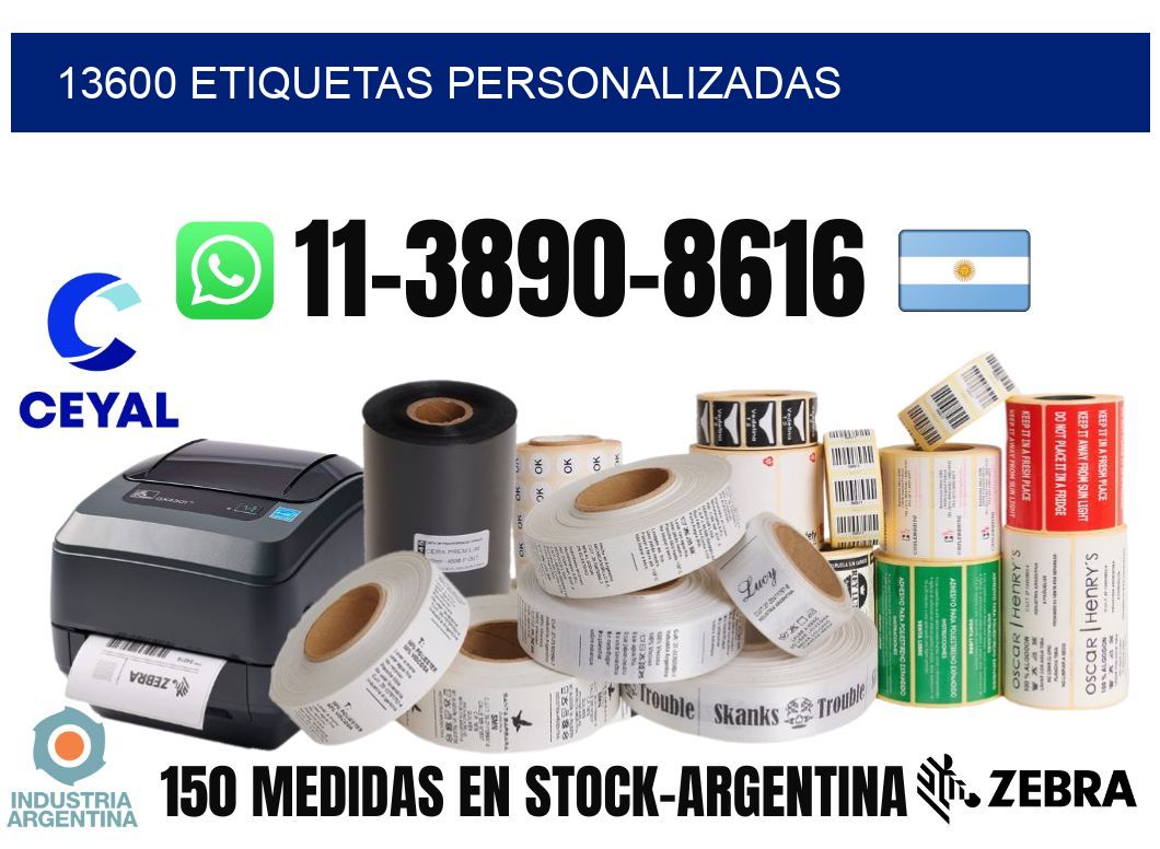 13600 etiquetas personalizadas