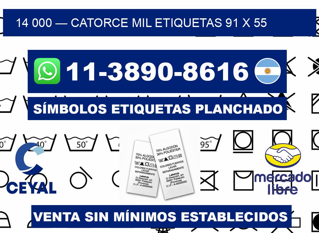 14 000 — catorce mil etiquetas 91 x 55