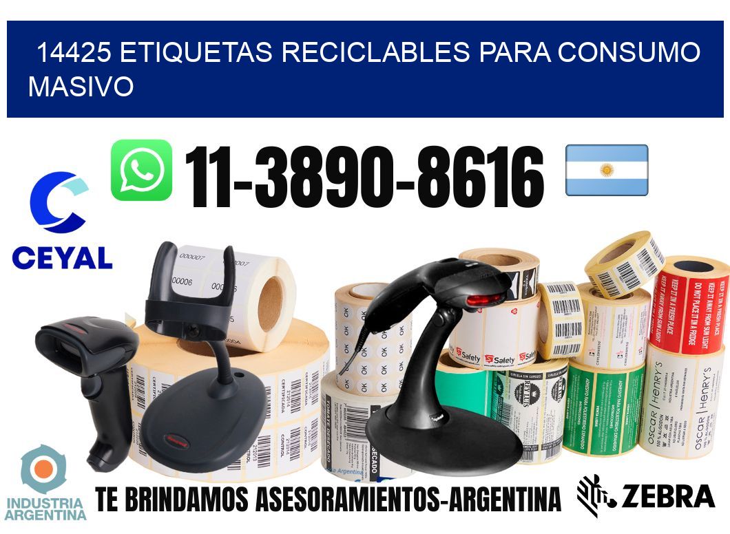 14425 Etiquetas reciclables para consumo masivo