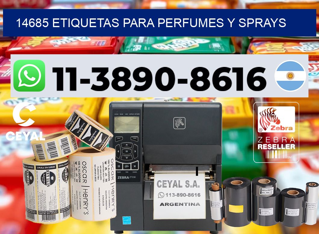 14685 Etiquetas para perfumes y sprays