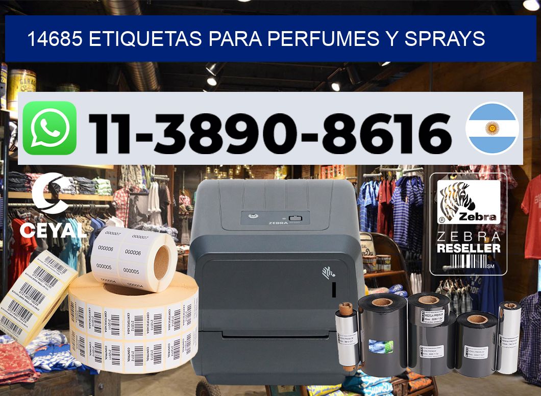14685 Etiquetas para perfumes y sprays