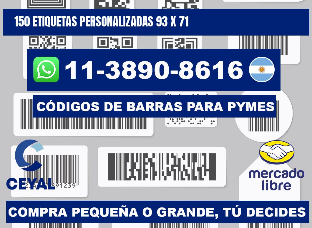 150 ETIQUETAS PERSONALIZADAS 93 x 71