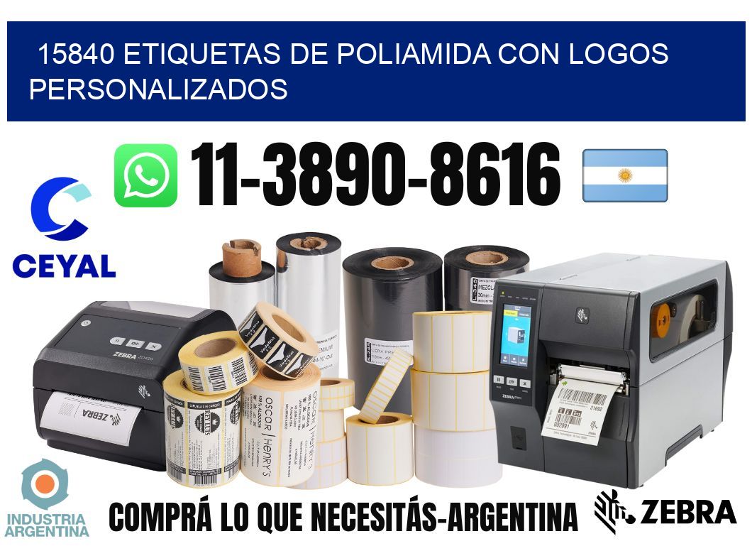15840 Etiquetas de poliamida con logos personalizados