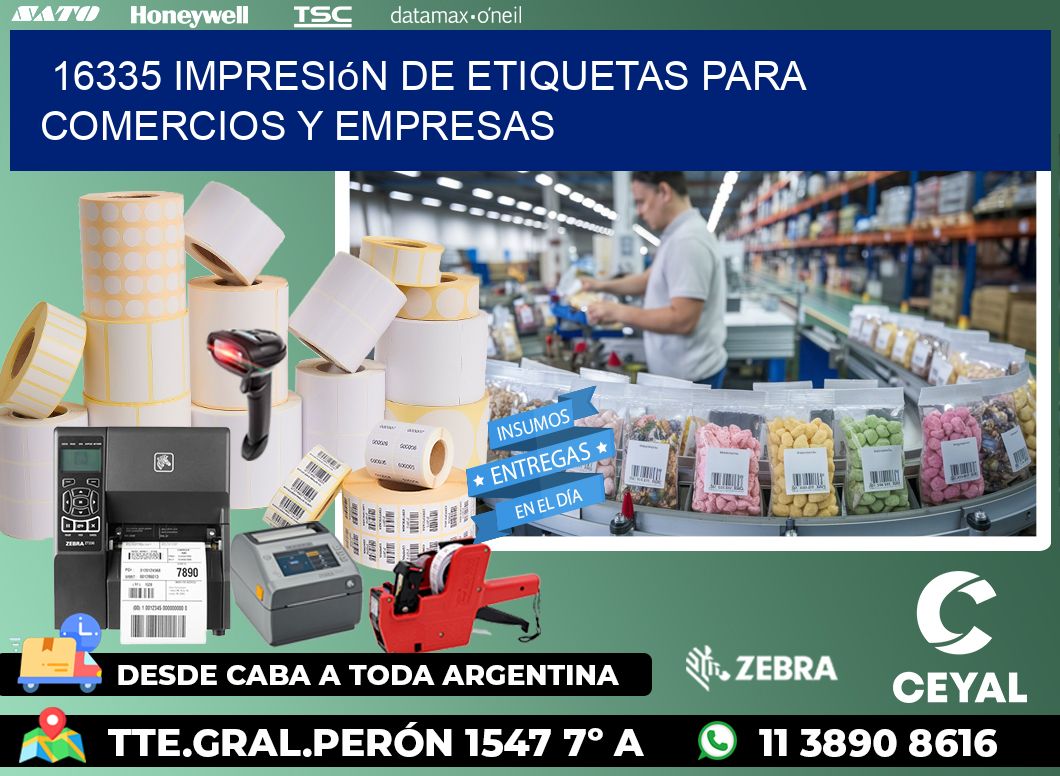 16335 Impresión de etiquetas para comercios y empresas