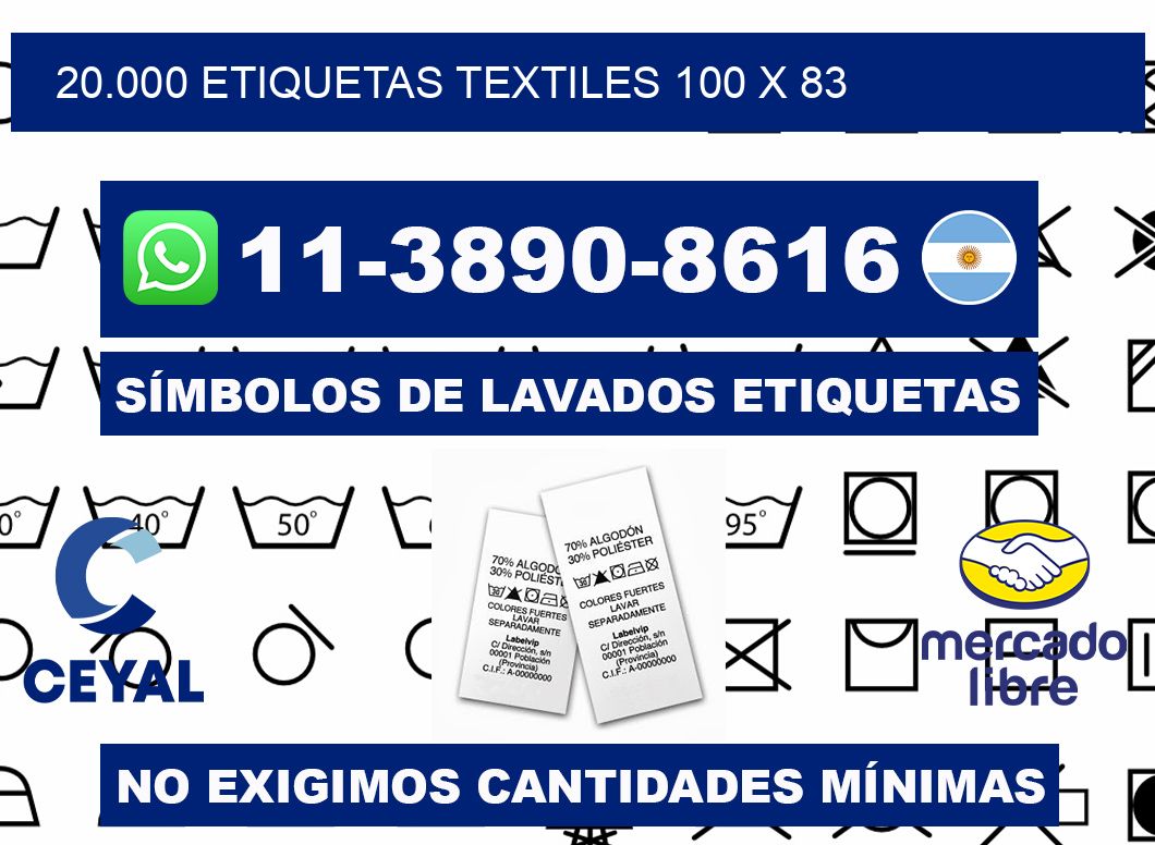 20.000 ETIQUETAS TEXTILES 100 x 83