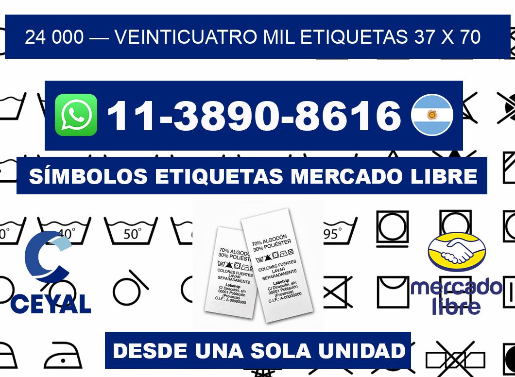 24 000 — veinticuatro mil etiquetas 37 x 70