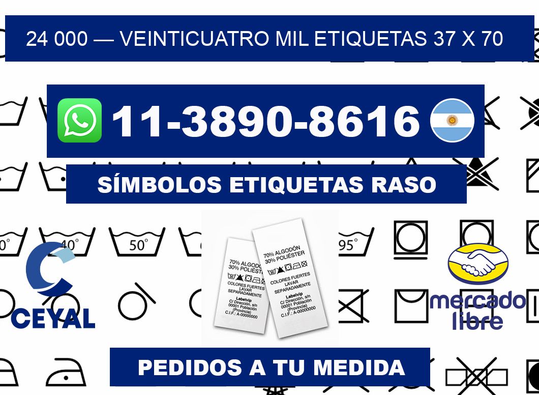 24 000 — veinticuatro mil etiquetas 37 x 70